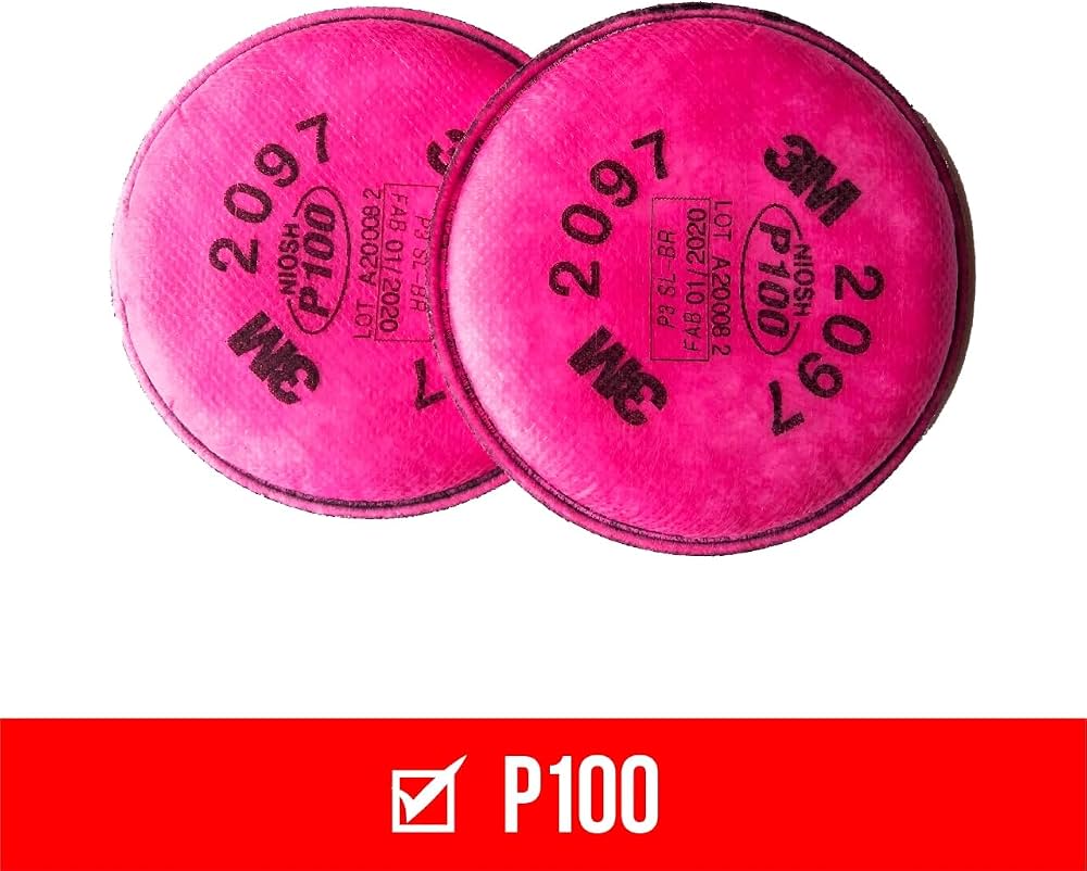 3M Performance P100 Particulate + Odor Filters, 2 pairs, NIOSH